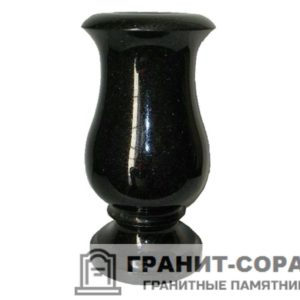 Эффектный вазон на памятник из черного гранита от компании «Гранит Соракс», Симферополь